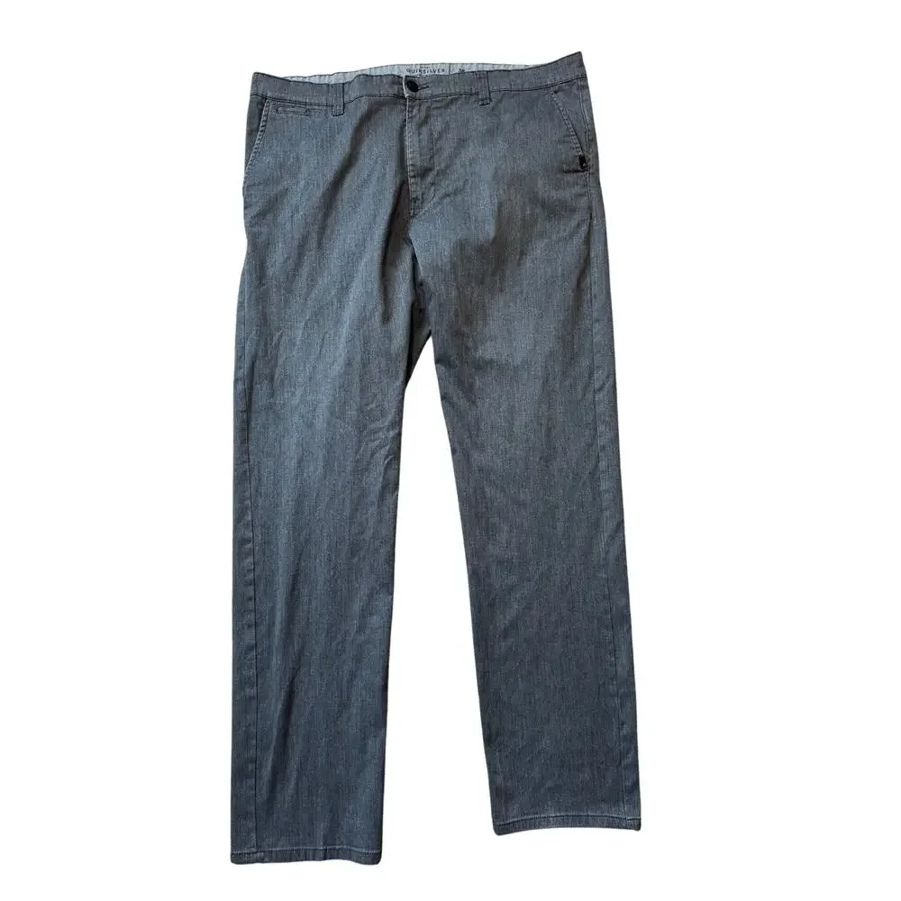 Quiksilver Mens Pants, size 38, Khaki, Straight fit; charcoal gray